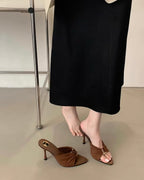 Twisted Strap Mule Heels