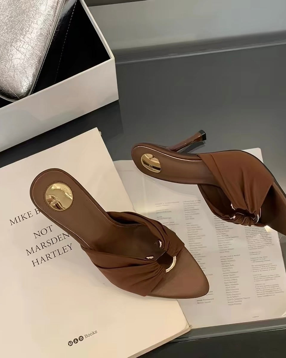 Twisted Strap Mule Heels