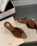 Twisted Strap Mule Heels