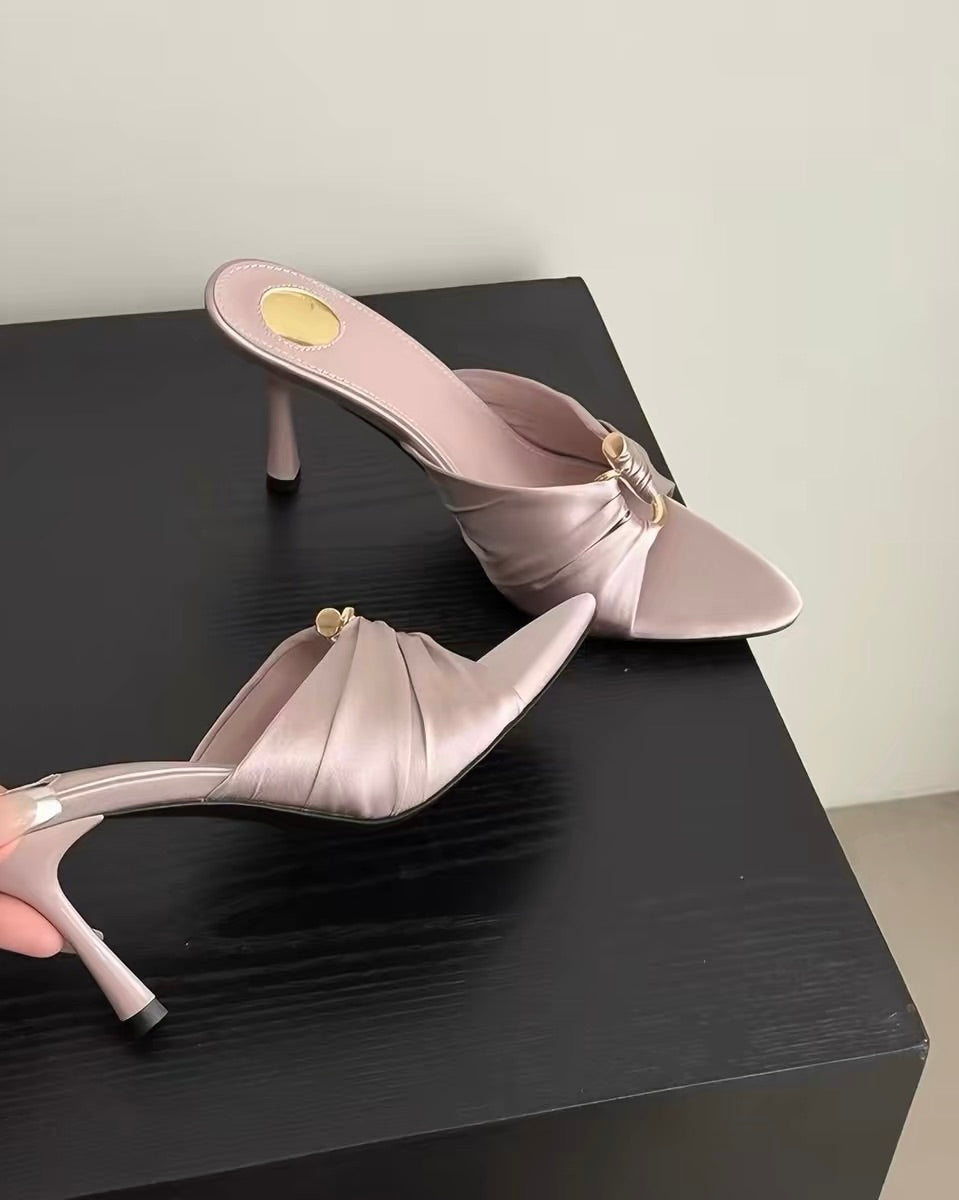 Twisted Strap Mule Heels