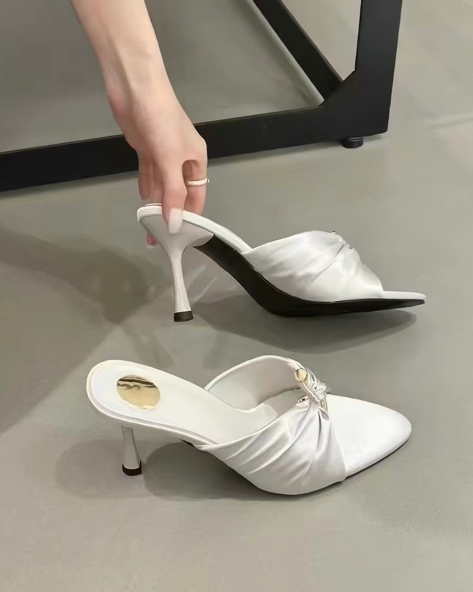 Twisted Strap Mule Heels