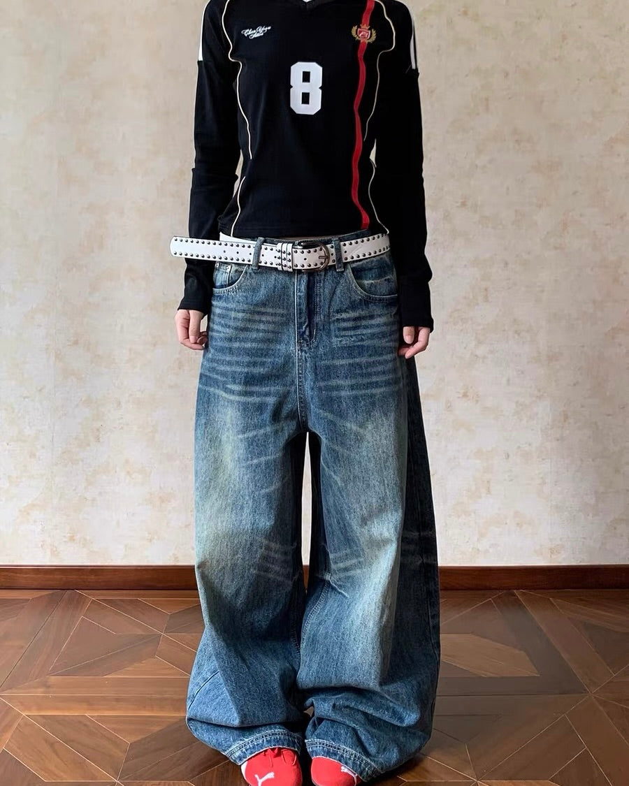 Vintage Wash Baggy Jeans