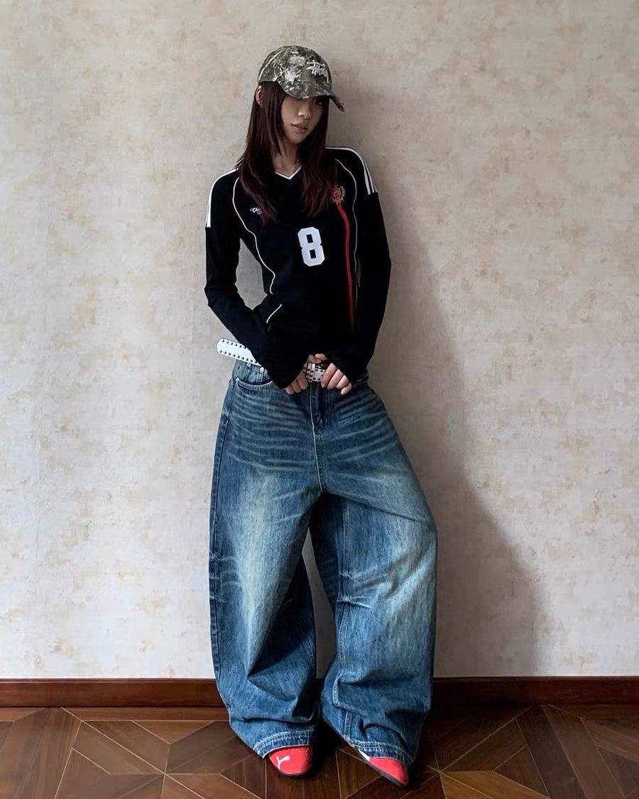 Vintage Wash Baggy Jeans