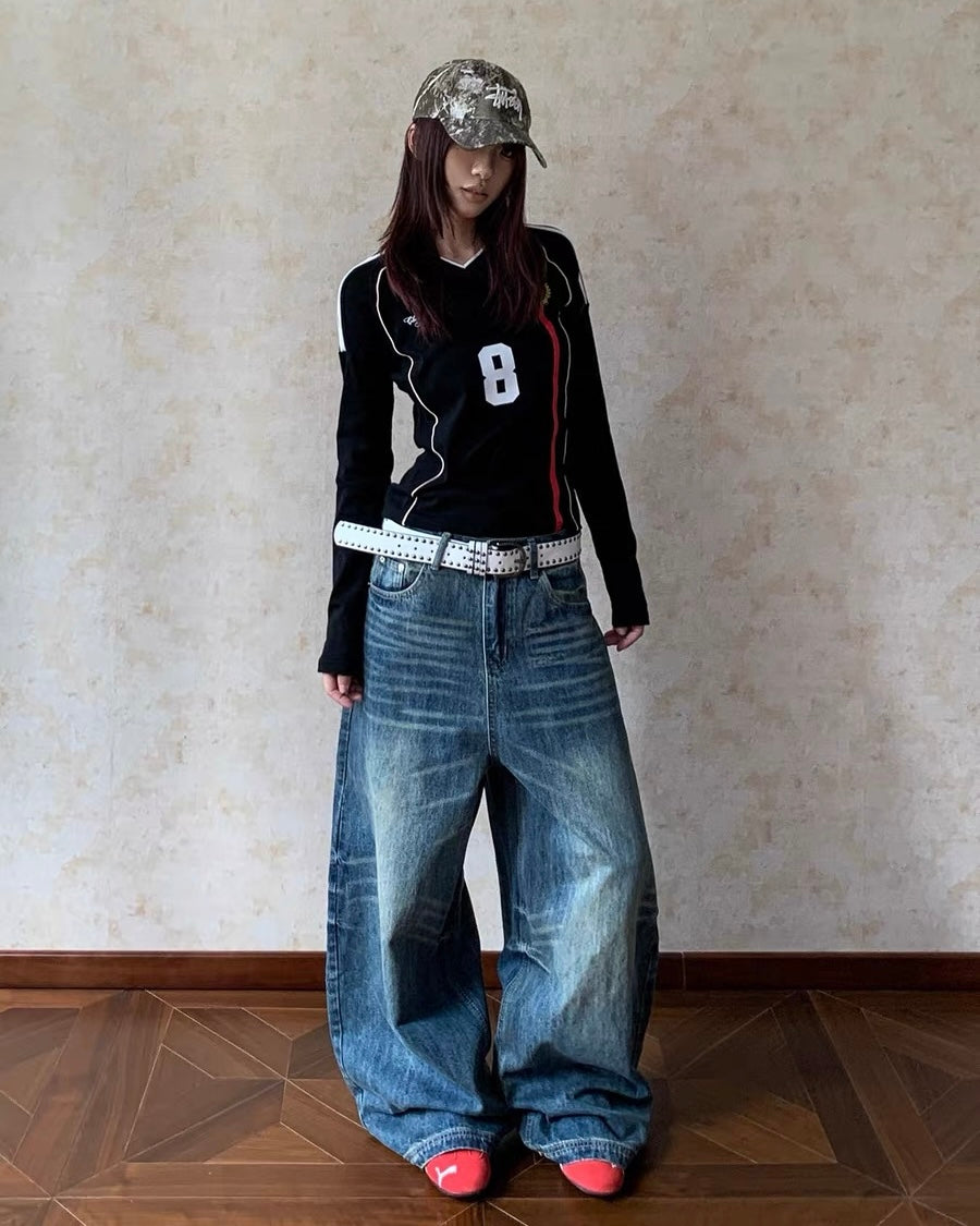 Vintage Wash Baggy Jeans