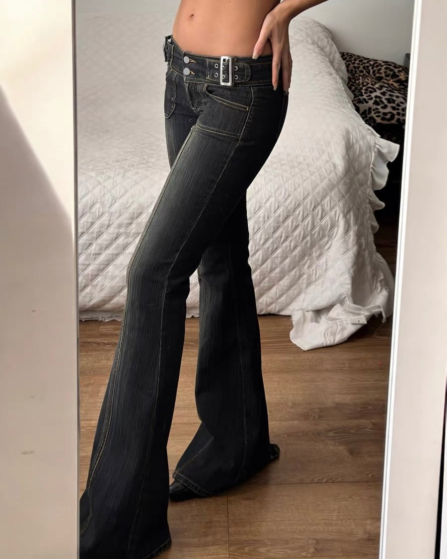 Double Button Bootcut Jeans