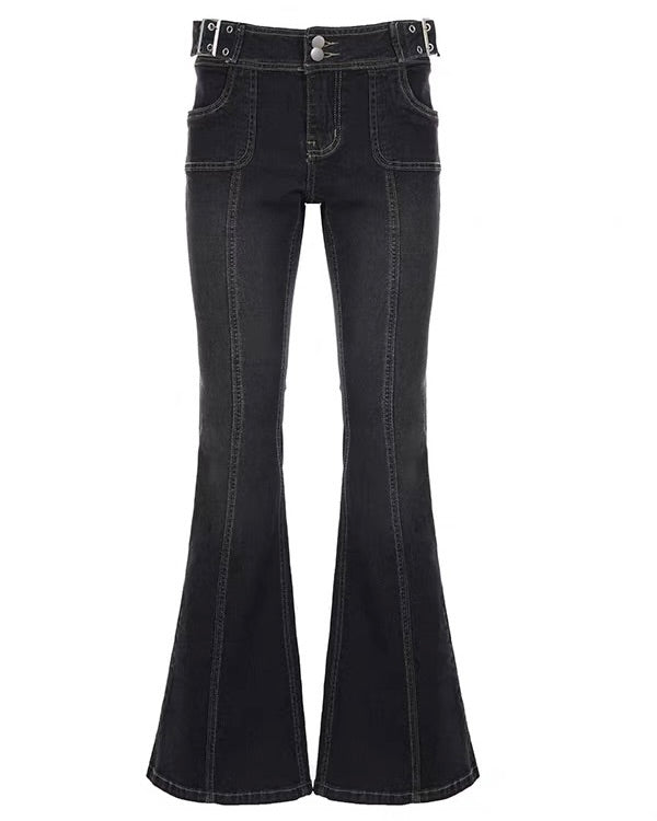 Double Button Bootcut Jeans