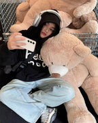 Hello Print Oversized Hoodie