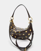 ZARA Studded Crescent Shoulder Bag