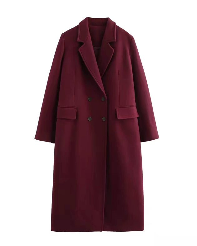 Wine Burgundy Classic Coat (Өмсгөл томтой)