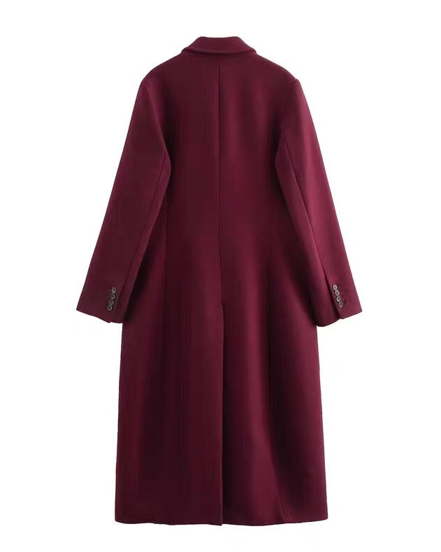Wine Burgundy Classic Coat (Өмсгөл томтой)