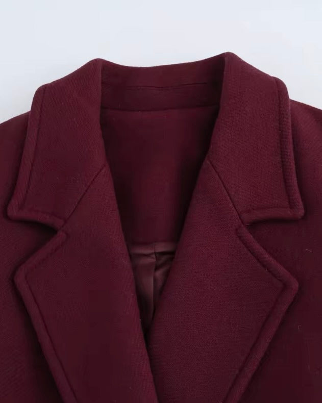 Wine Burgundy Classic Coat (Өмсгөл томтой)