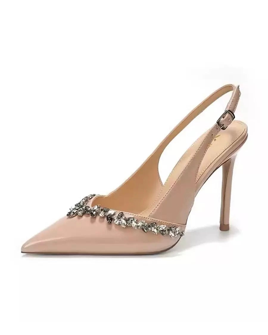 Elegant Crystal Slingback Heels