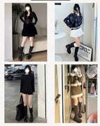 Vintage Buckle Platform Knee Boots