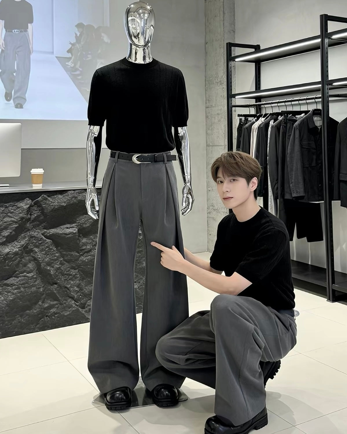 Wide Leg Suit Pants