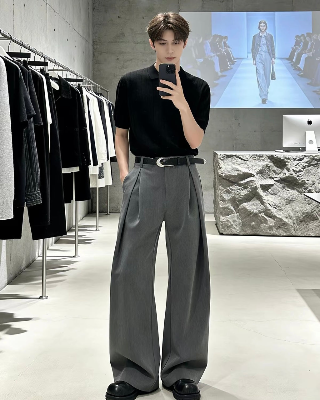 Wide Leg Suit Pants