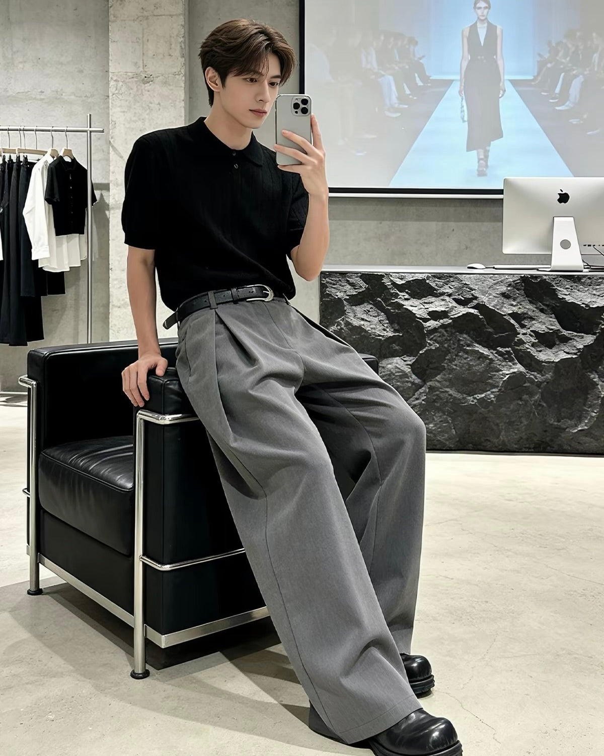Wide Leg Suit Pants