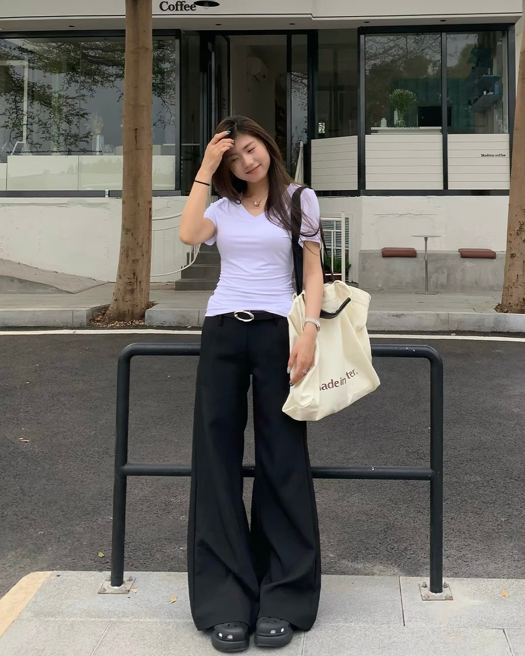 Low Rise Wide Leg Pants