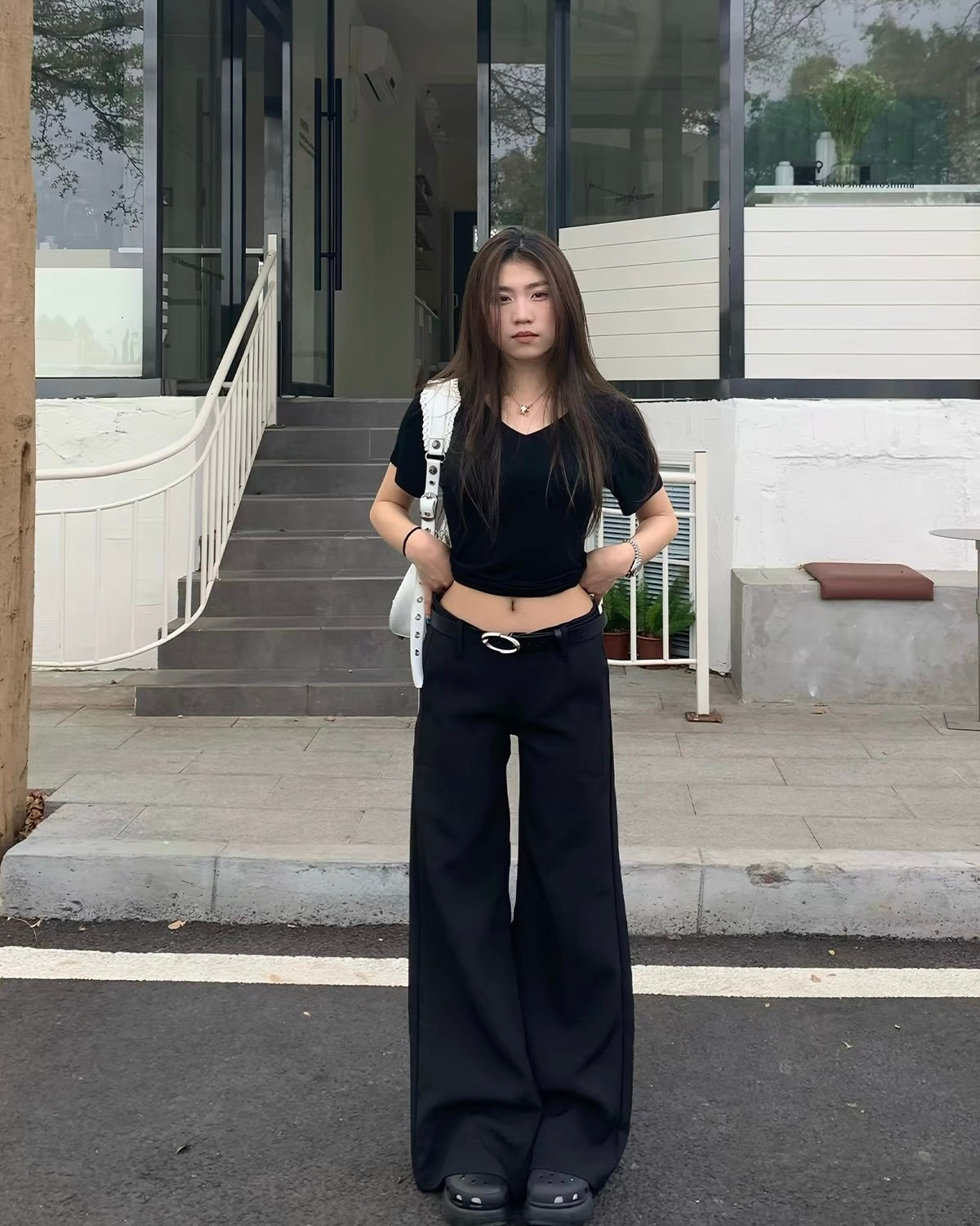 Low Rise Wide Leg Pants