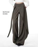 Wrap Detail Wide Leg Pants