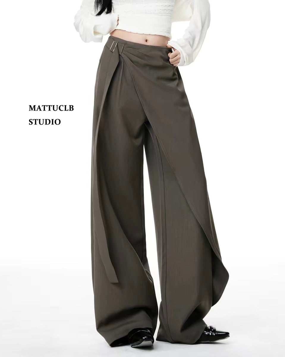 Wrap Detail Wide Leg Pants