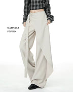 Wrap Detail Wide Leg Pants