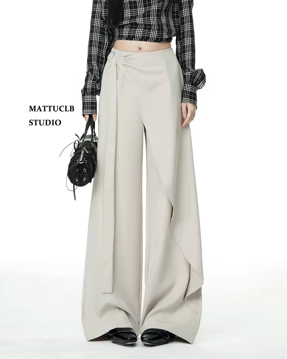 Wrap Detail Wide Leg Pants