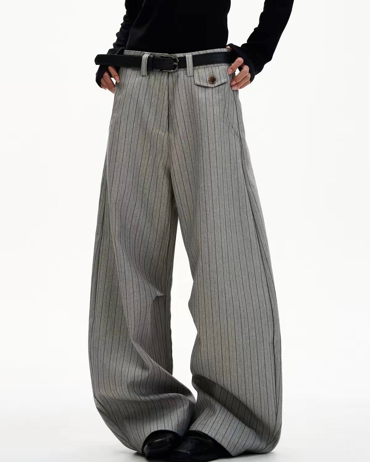 Pinstripe Wide Leg Pants