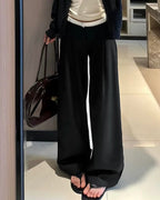 Contrast Waist Wide Leg Pants