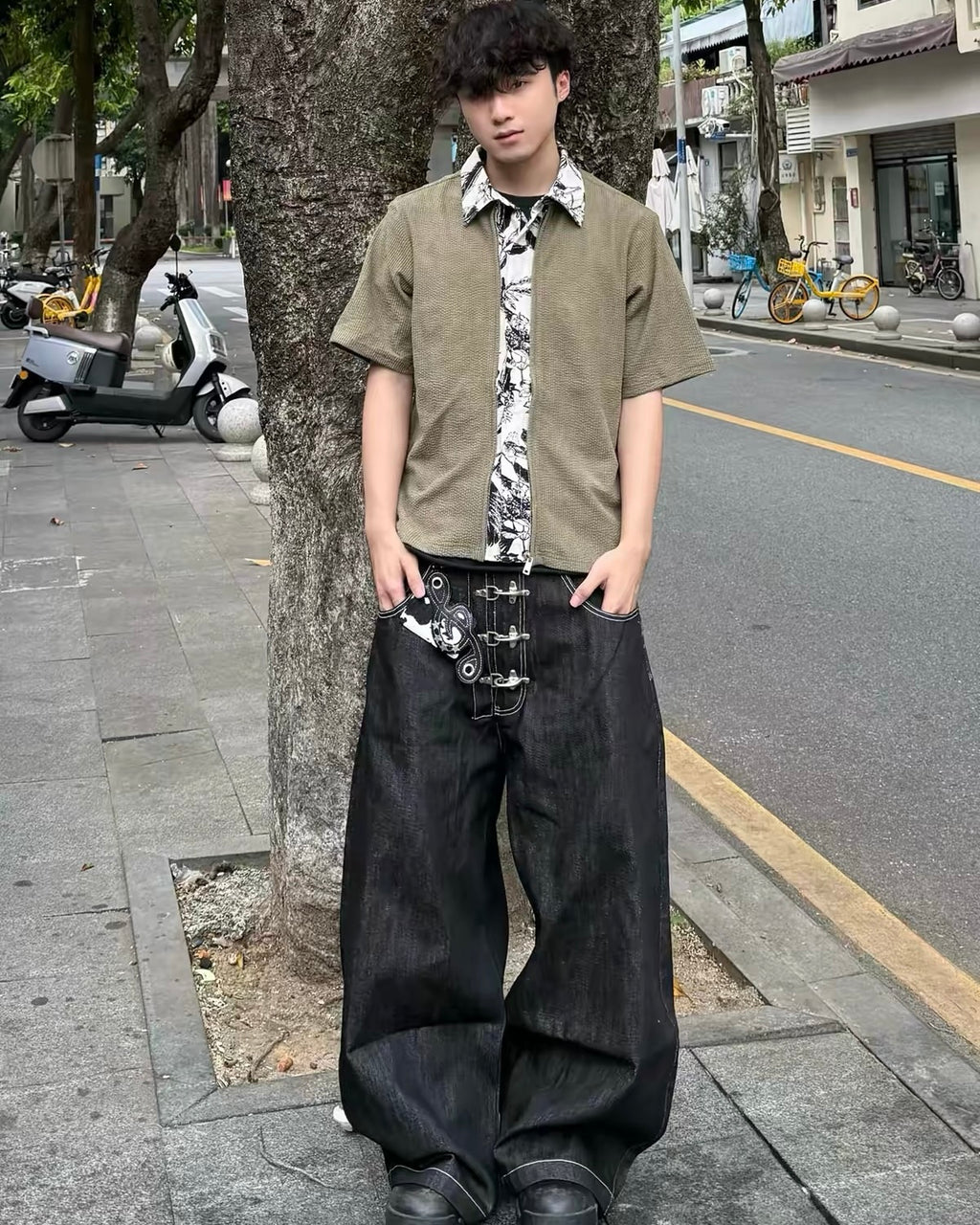 Buckle Wide Leg Jeans