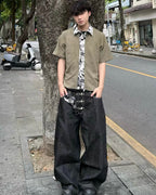 Buckle Wide Leg Jeans