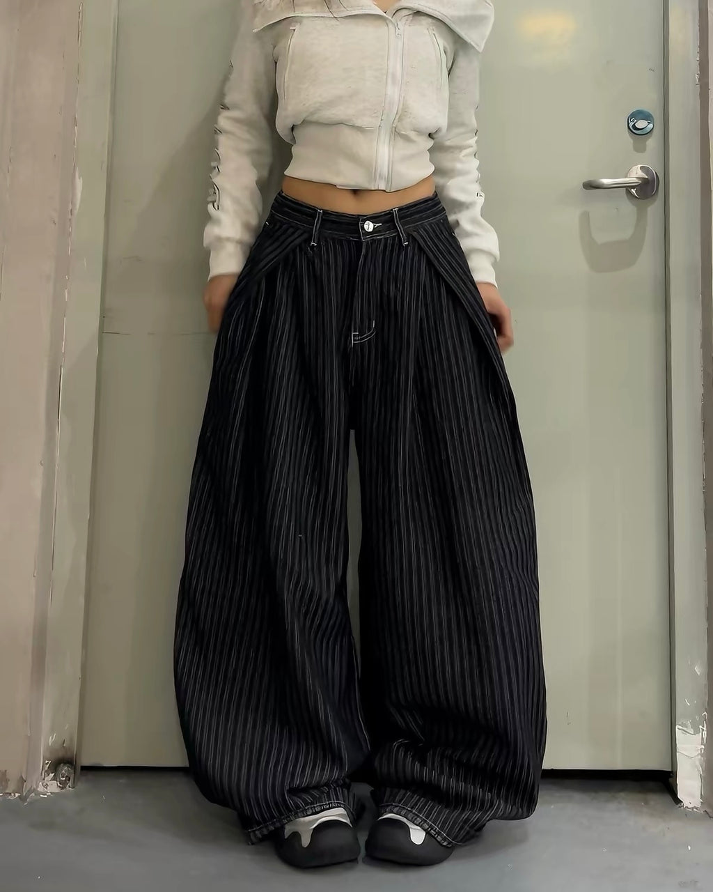 Pinstripe Balloon Pants