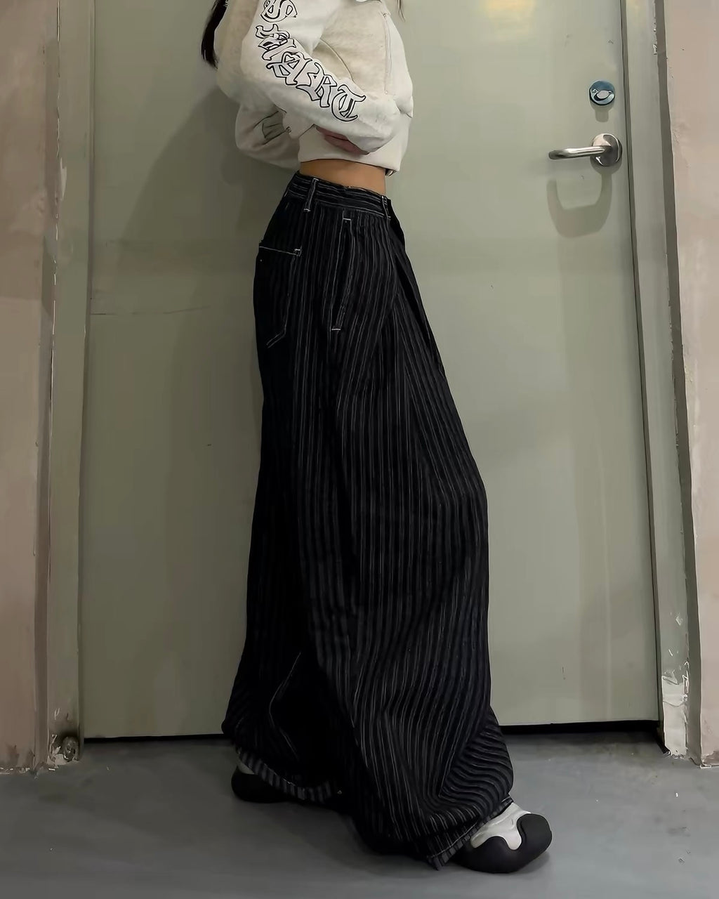 Pinstripe Balloon Pants