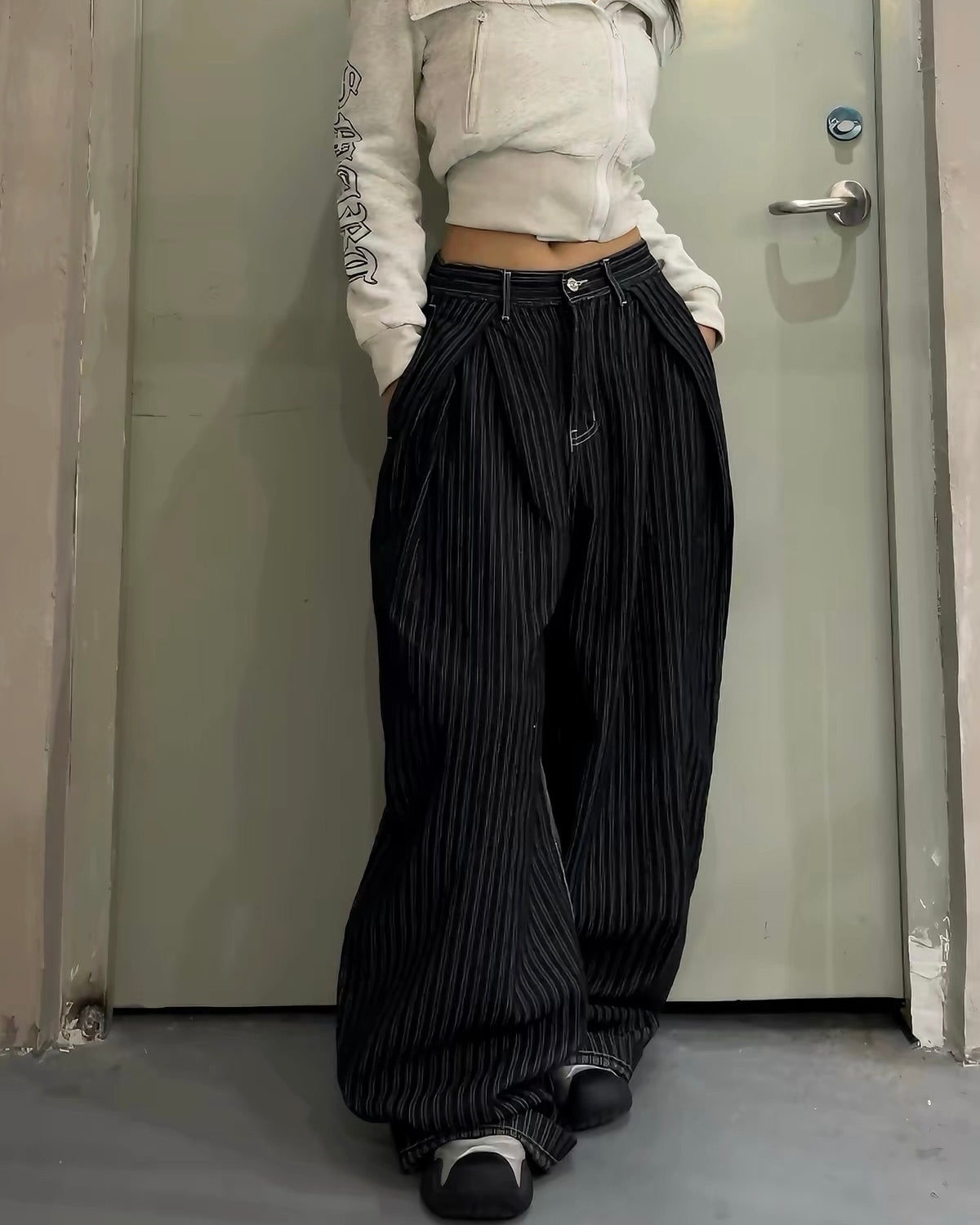 Pinstripe Balloon Pants