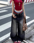 Vintage Washed Balloon Jeans