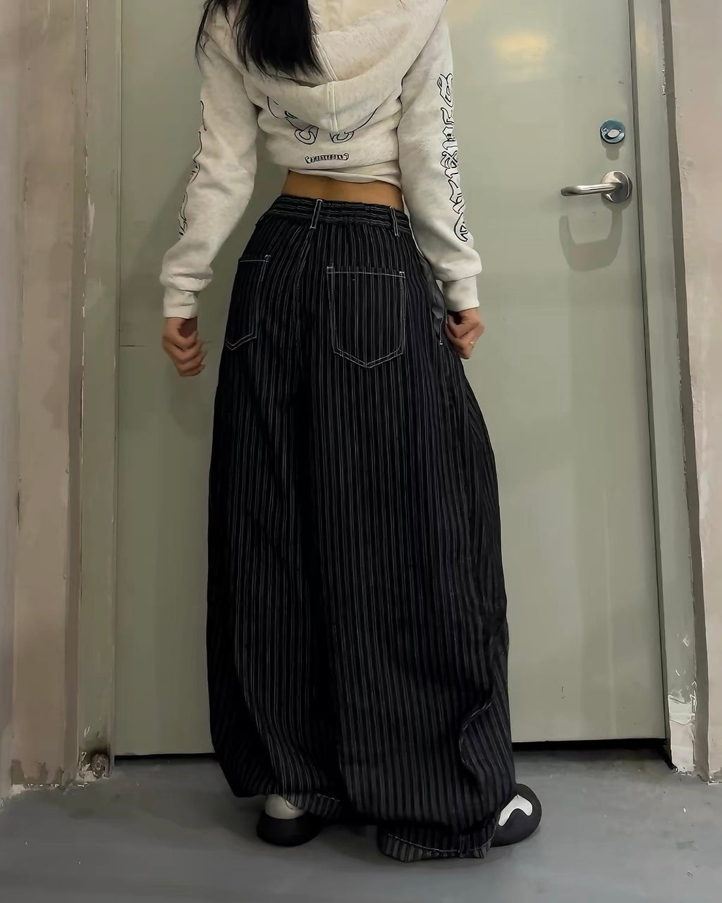Pinstripe Balloon Pants