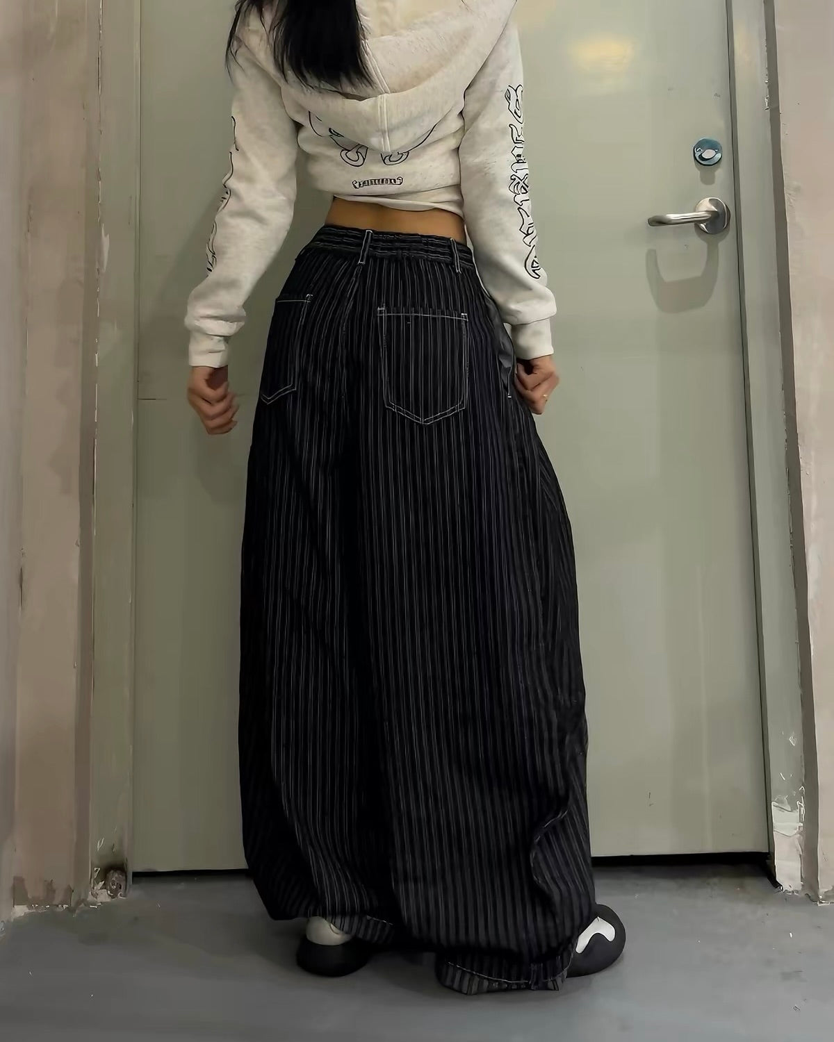 Pinstripe Balloon Pants