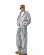 Light Wash Panel Wide Leg Jeans