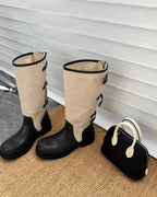 Canvas Knee Boots