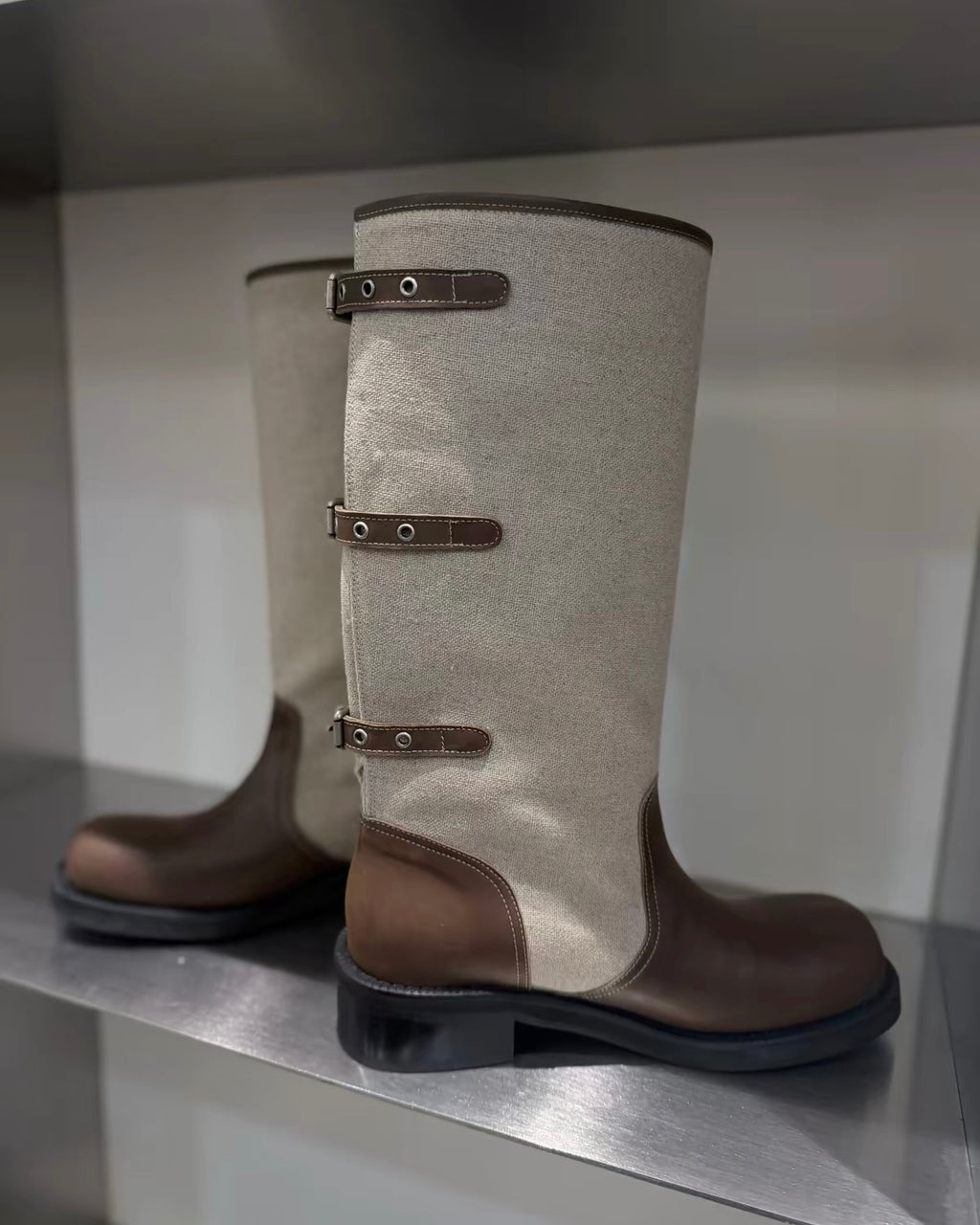 Canvas Knee Boots