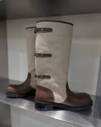 Canvas Knee Boots