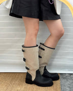 Canvas Knee Boots