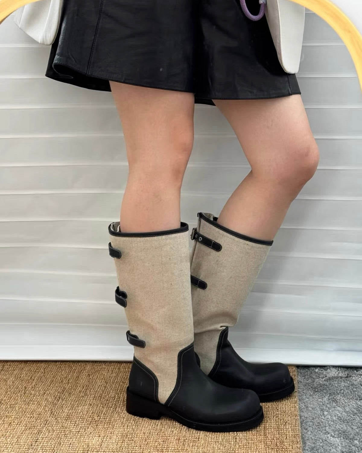 Canvas Knee Boots