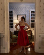 Elegant Red Midi Dress (With Pockets)