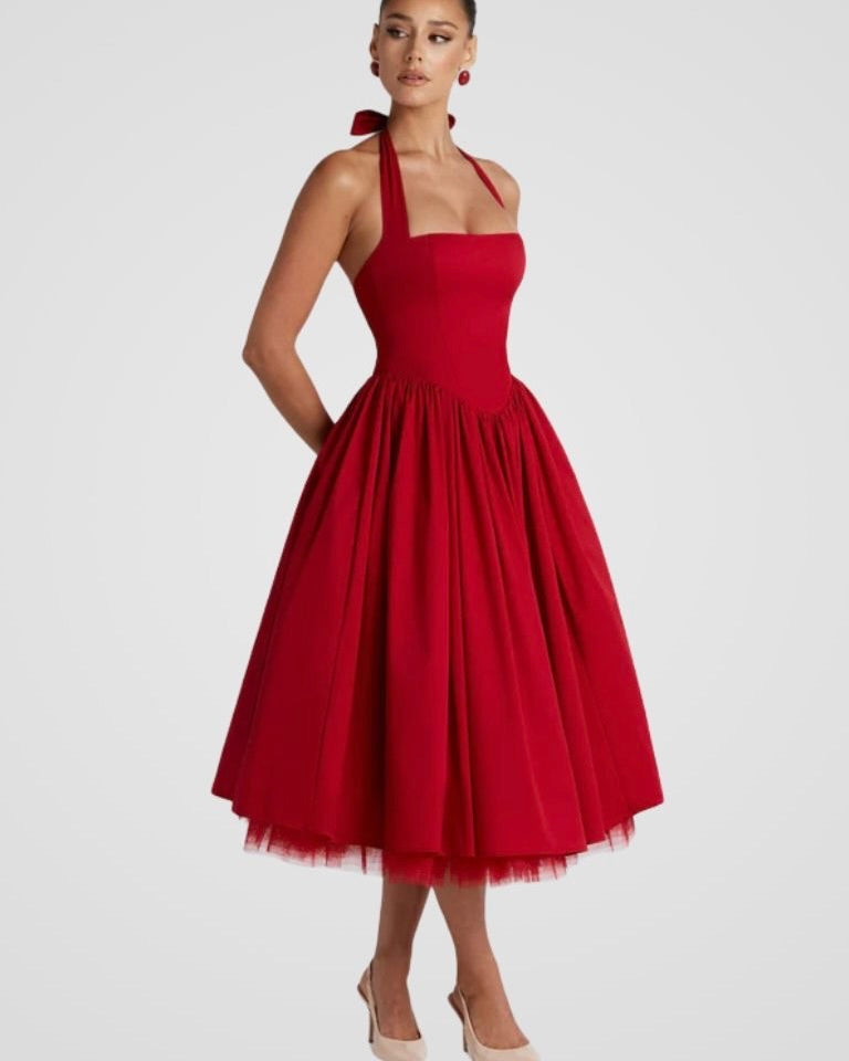 Scarlet Elegance Dress
