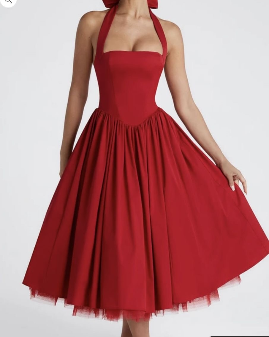 Scarlet Elegance Dress