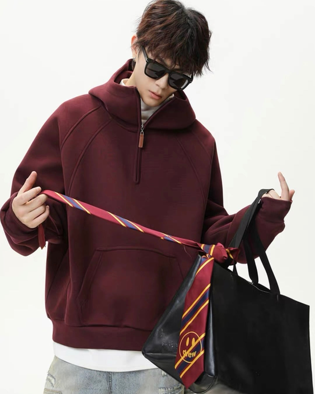 Half Zip Oversized Hoodie