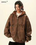 Sherpa Lined Oversized Zip Hoodie