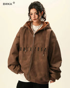 Sherpa Lined Oversized Zip Hoodie