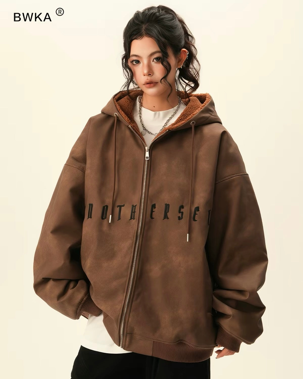 Sherpa Lined Oversized Zip Hoodie