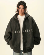 Sherpa Lined Oversized Zip Hoodie